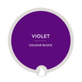 Round purple color swatch with 'Violet' text on a white background